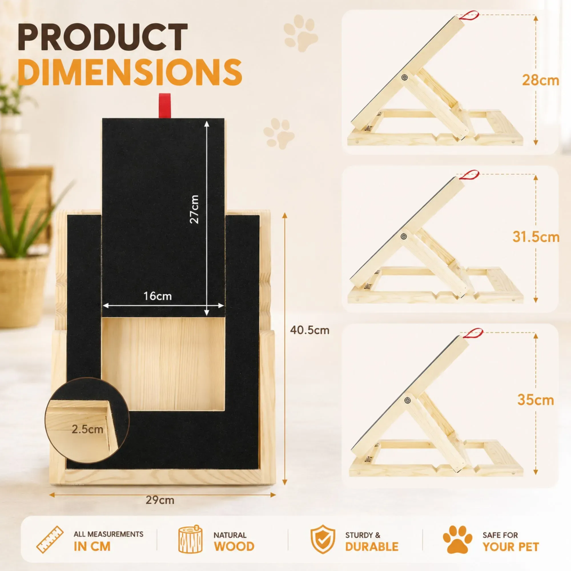 Dog Nail Scratch Board with Treat Drawer 3 CARLA HOME Dog Nail Scratch Board with Snack Box, Height Adjustable Puppy Nail Pet – photo 3