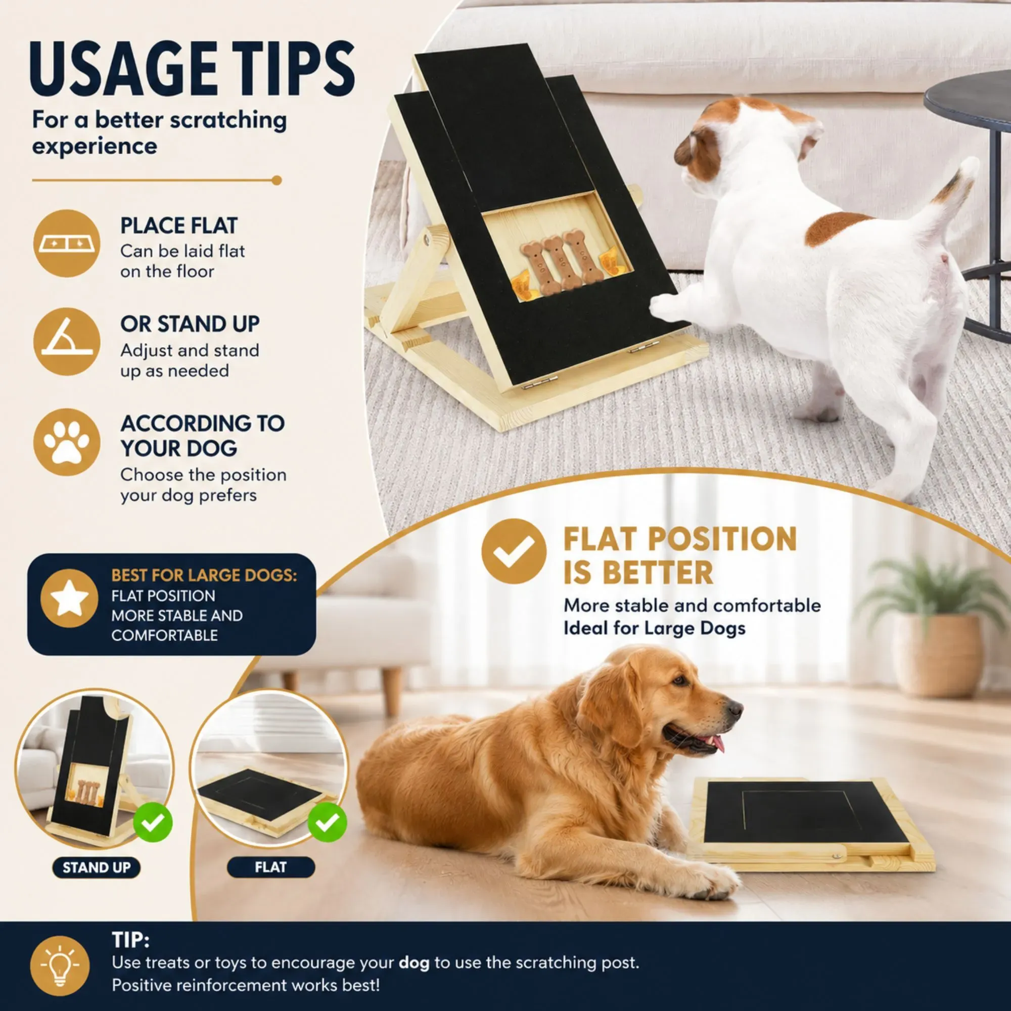 Dog Nail Scratch Board with Treat Drawer 5 CARLA HOME Dog Nail Scratch Board with Snack Box, Height Adjustable Puppy Nail Pet – photo 5
