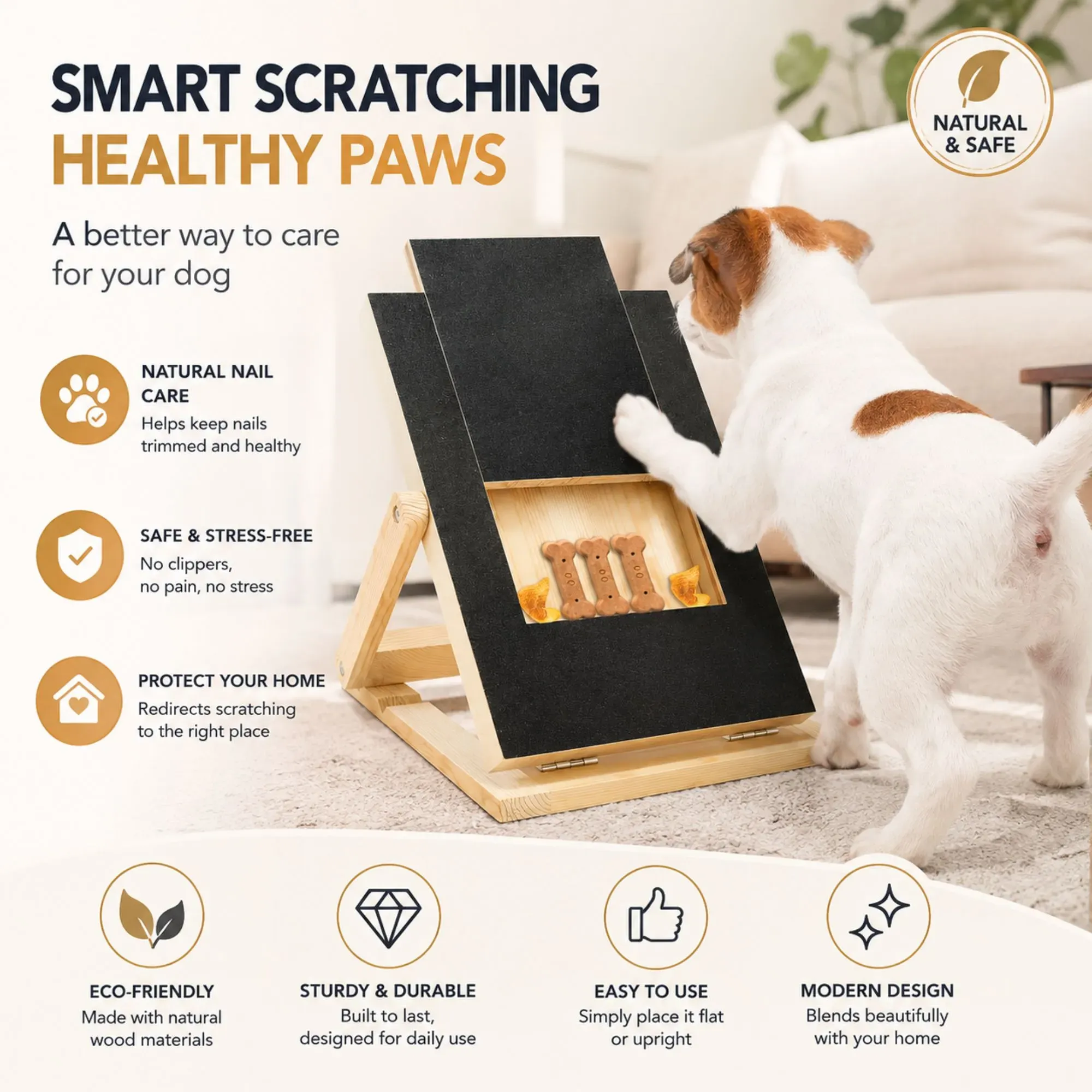 Dog Nail Scratch Board with Treat Drawer 7 CARLA HOME Dog Nail Scratch Board with Snack Box, Height Adjustable Puppy Nail Pet – photo 7