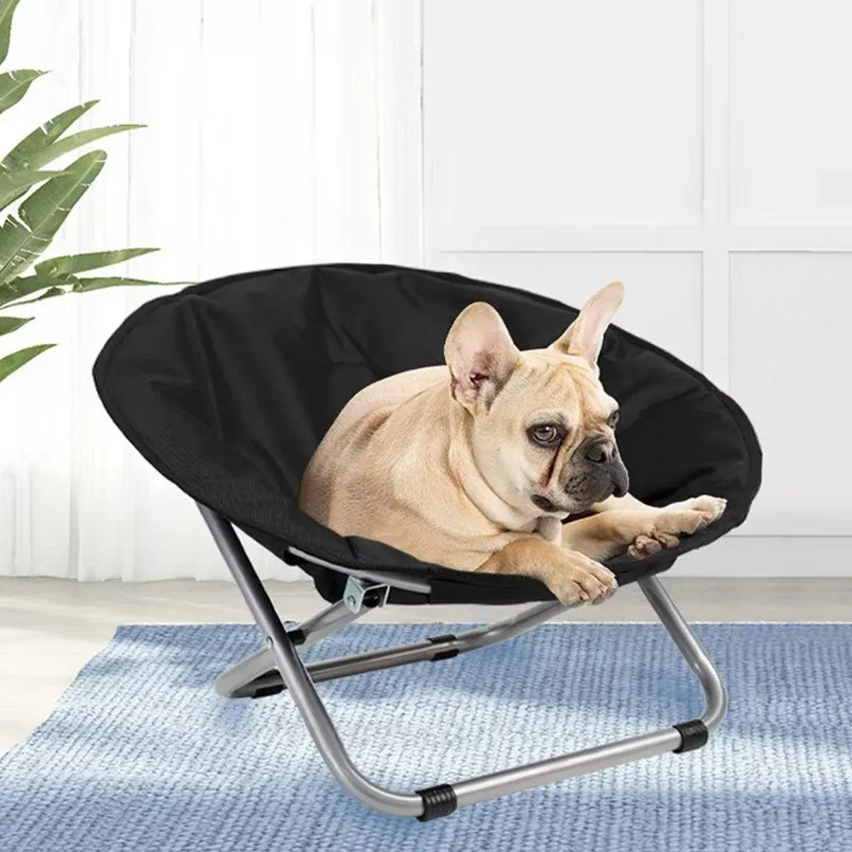 Folding Pet Bed Chair for Cats & Dogs 12 Folding Pet Bed Chair Portable Round Dog Bed Cat Bed Cushion for Pets Indoor Use - Coffee – photo 12