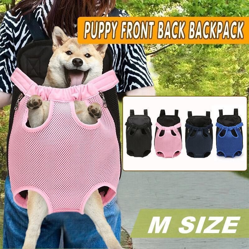 Mesh Pet Carrier Backpack for Cats & Small Dogs 2 M Size Pet Carrier Dog Cat Puppy Front Back Backpack Shoulder Carry Sling Pouch Bag - Black – photo 2