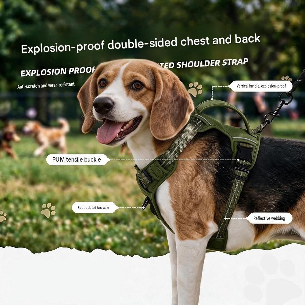 Reflective No Pull Dog Harness & Leash Set 2 XL size Coffee No Pull Dog Harness and Leash Set - Reflective Oxford Fabric Puppy Vest with Control Handle, Adjustable S Size Walking Gear for Small to Medium Dogs, Anti-Pull Training Aid – photo 2