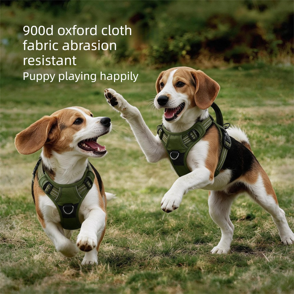 Reflective No Pull Dog Harness & Leash Set 4 XL size Coffee No Pull Dog Harness and Leash Set - Reflective Oxford Fabric Puppy Vest with Control Handle, Adjustable S Size Walking Gear for Small to Medium Dogs, Anti-Pull Training Aid – photo 4