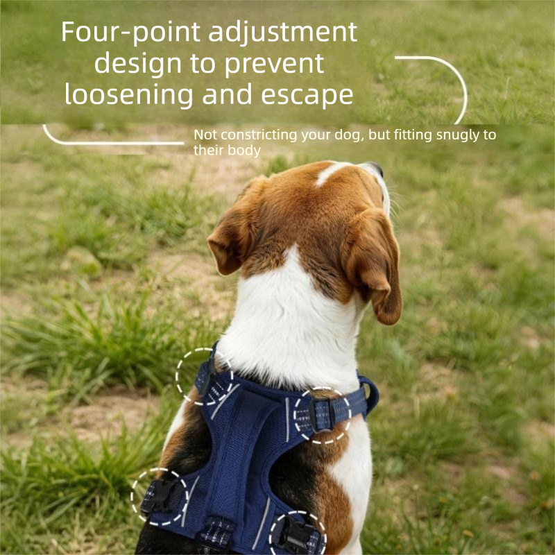 Reflective No Pull Dog Harness & Leash Set 5 XL size Coffee No Pull Dog Harness and Leash Set - Reflective Oxford Fabric Puppy Vest with Control Handle, Adjustable S Size Walking Gear for Small to Medium Dogs, Anti-Pull Training Aid – photo 5