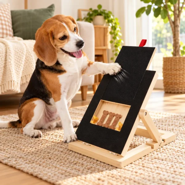 CARLA HOME Dog Nail Scratch Board with Snack Box, Height Adjustable Puppy Nail Pet